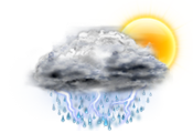 Intervalos nubosos con tormenta y lluvia escasa